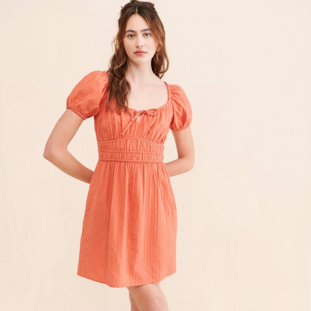 Madewell Tie Front Orange Dress